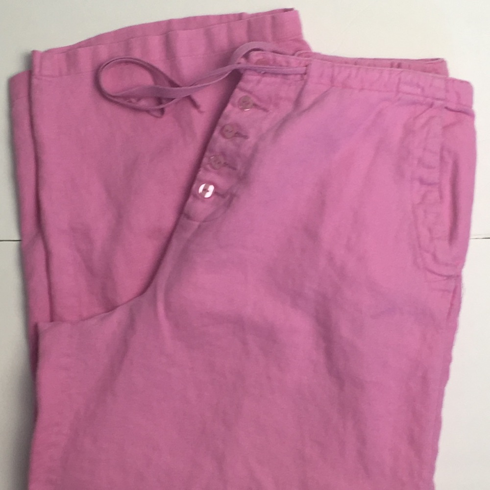 Chadwick’s Women’s 100% linen capris size 12 pink